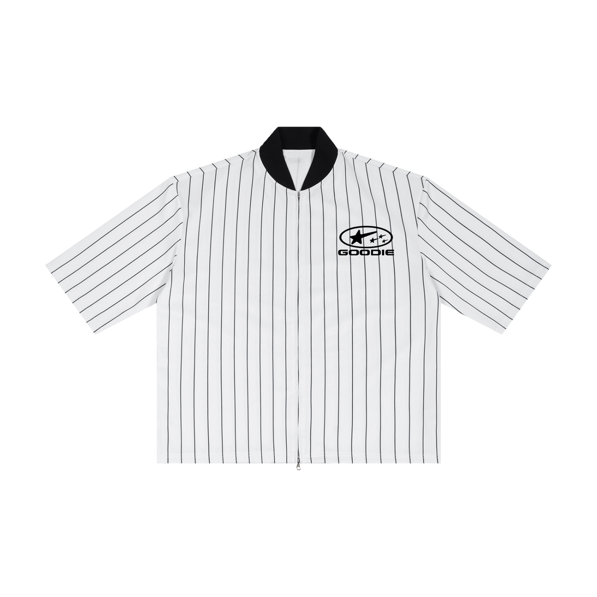 Stellar Striped Full-Zip Baseball Jersey