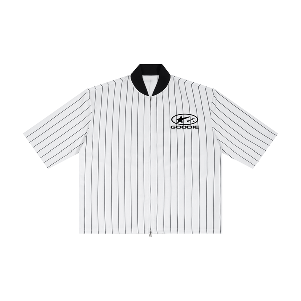 Stellar Striped Full-Zip Baseball Jersey