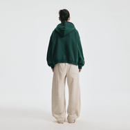 Basic Boxy Fleece Double Zip-Up Hoodie (380GSM)