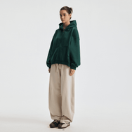 Basic Boxy Fleece Double Zip-Up Hoodie (380GSM)