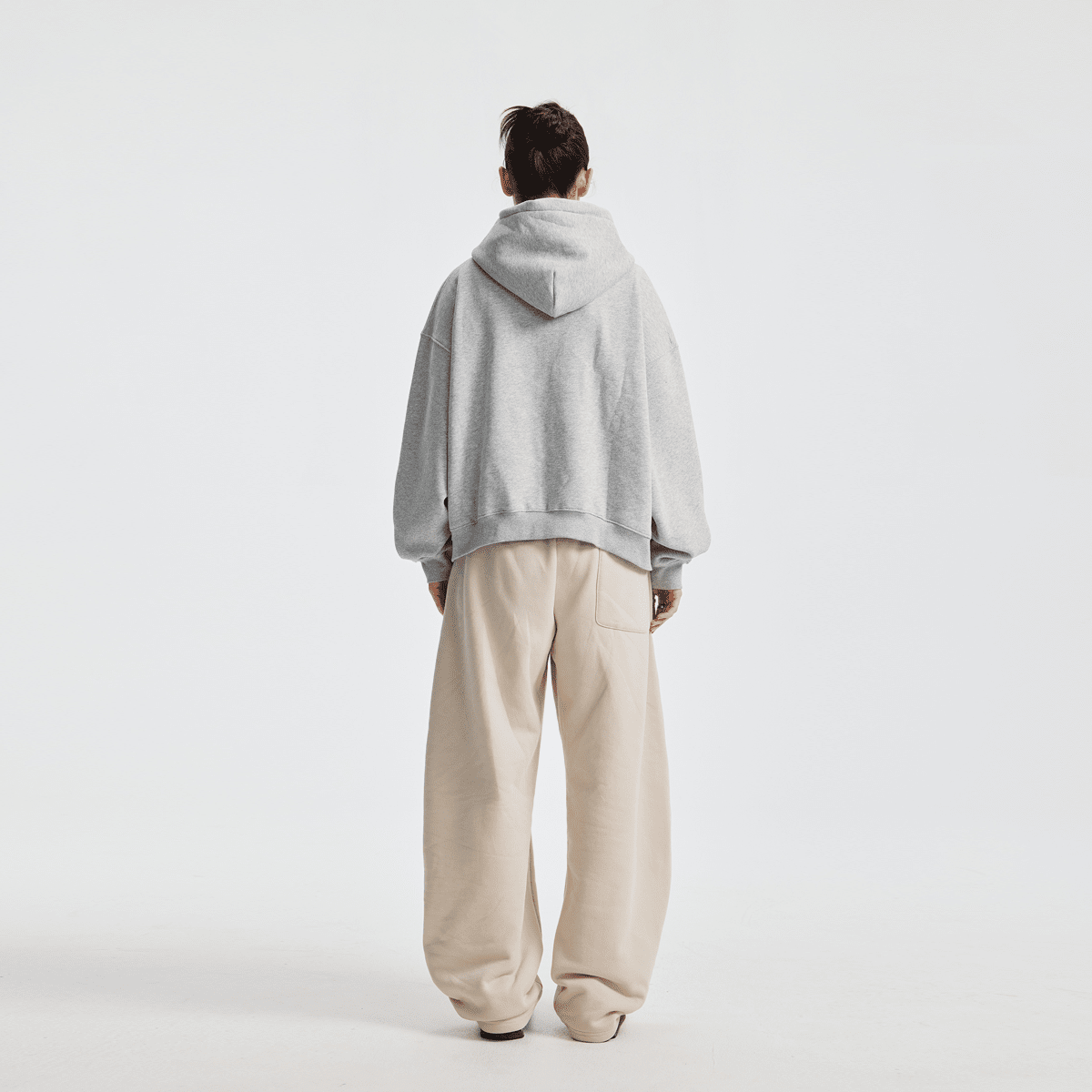 Basic Boxy Fleece Double Zip-Up Hoodie (380GSM)