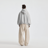 Basic Boxy Fleece Double Zip-Up Hoodie (380GSM)