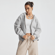 Basic Boxy Fleece Double Zip-Up Hoodie (380GSM)