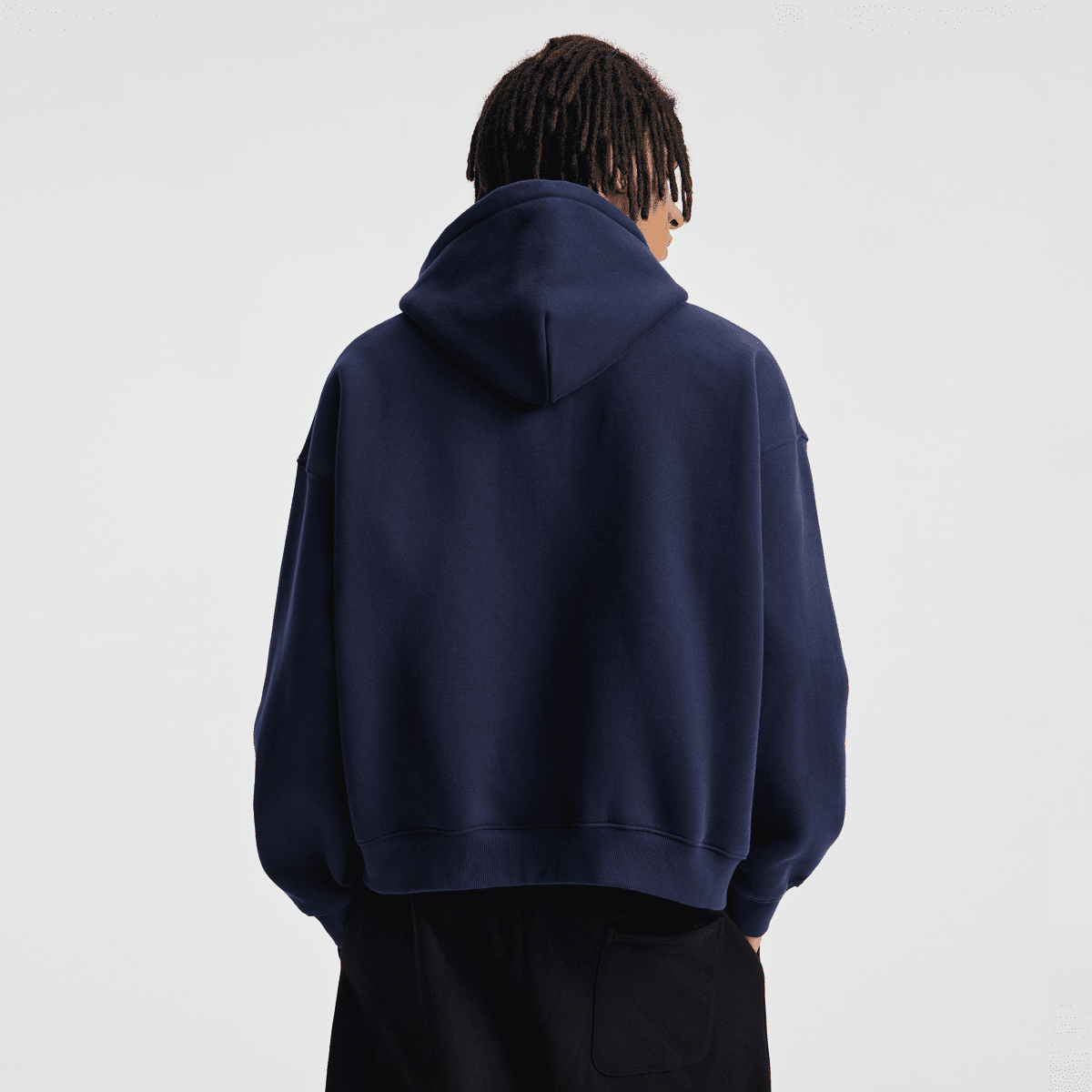 Basic Boxy Fleece Double Zip-Up Hoodie (380GSM)