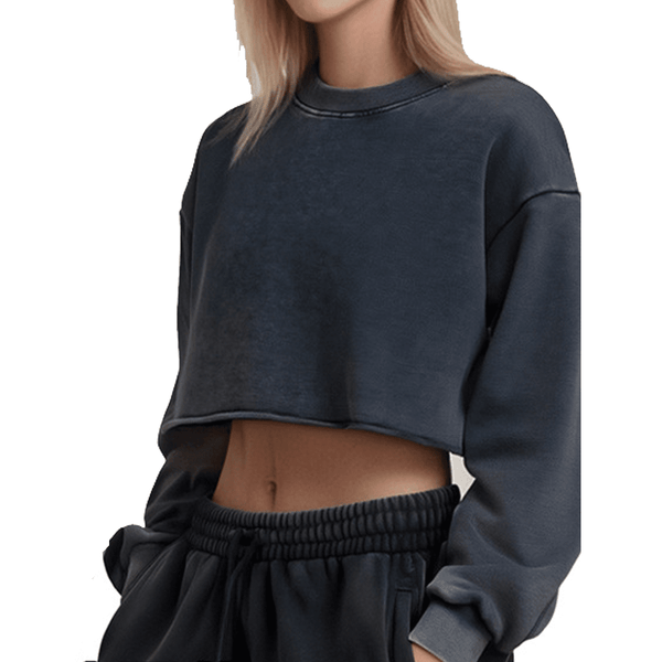 Good Heat Distressed Cropped Crewneck (380GSM)