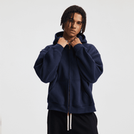 Good Star Outline Boxy Cropped Fleece Zip-Up Hoodie (380GSM)