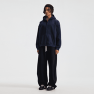 Basic Boxy Fleece Double Zip-Up Hoodie (380GSM)