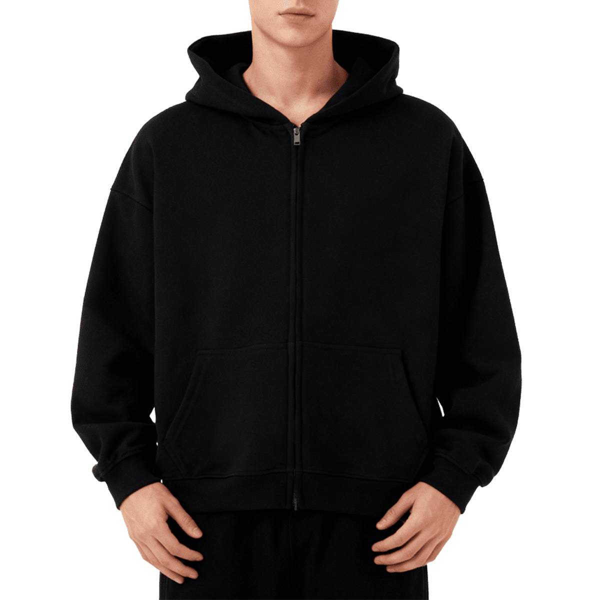 Stone Unicorn Cropped Oversized Zip-Up Hoodie (460GSM)