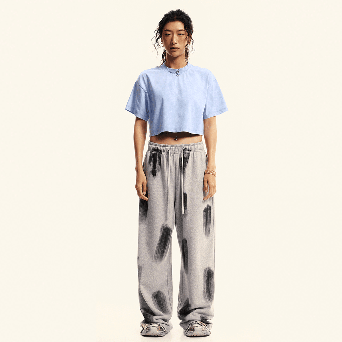 Good Star Washed Loose-Fit Crop Top (230GSM) Women's