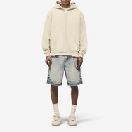Stone Unicorn Cropped Oversized Zip-Up Hoodie (460GSM)