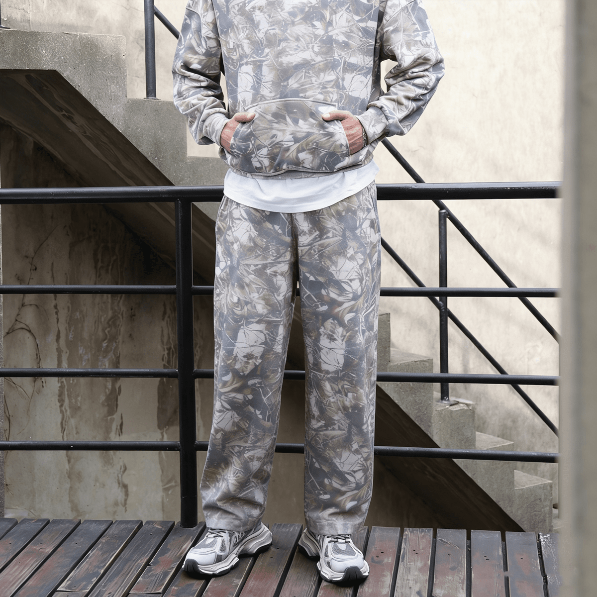 peaceofmind Camo Open-Hem Sweatpants (400GSM)