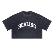 Healing Washed Loose-Fit Crop Top (230GSM) Women's