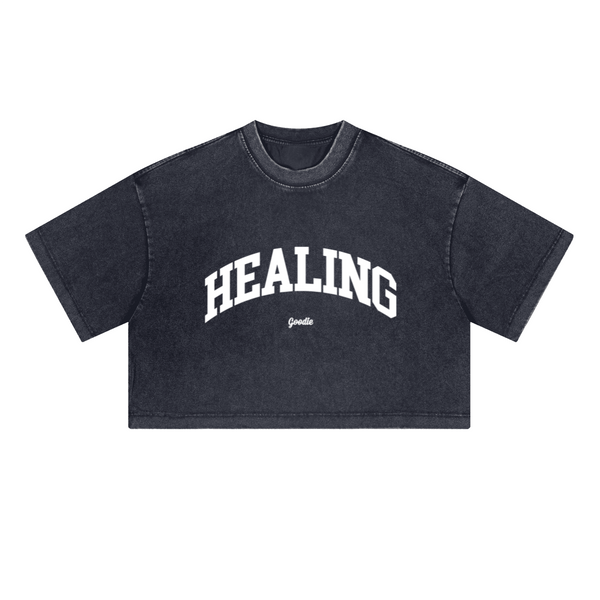 Healing Washed Loose-Fit Crop Top (230GSM) Women's