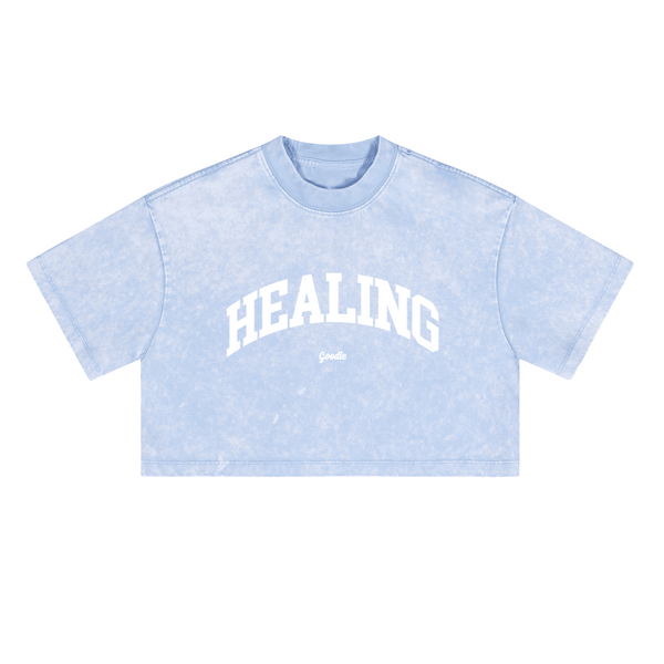 Healing Washed Loose-Fit Crop Top (230GSM) Women's