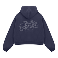 Good Star Outline Boxy Cropped Fleece Zip-Up Hoodie (380GSM)