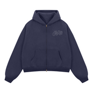 Good Star Outline Boxy Cropped Fleece Zip-Up Hoodie (380GSM)