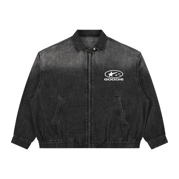Stellar Vintage Wash Full-Zip Denim Jacket