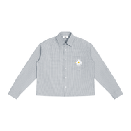 Good Flower Boxy Plaid Long Sleeve Shirt