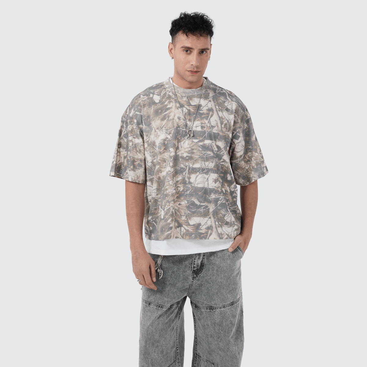 Basic Heavyweight Cropped Camo Tee (270GSM)