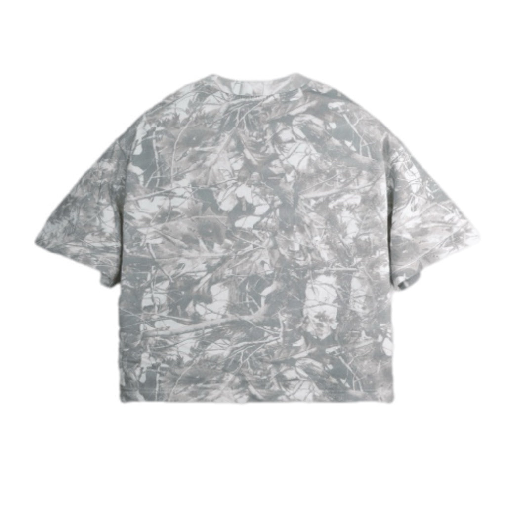 peaceofmind Cropped Camouflage Tree Print T-Shirt (270GSM)