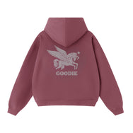 Stone Unicorn Cropped Oversized Zip-Up Hoodie (460GSM)