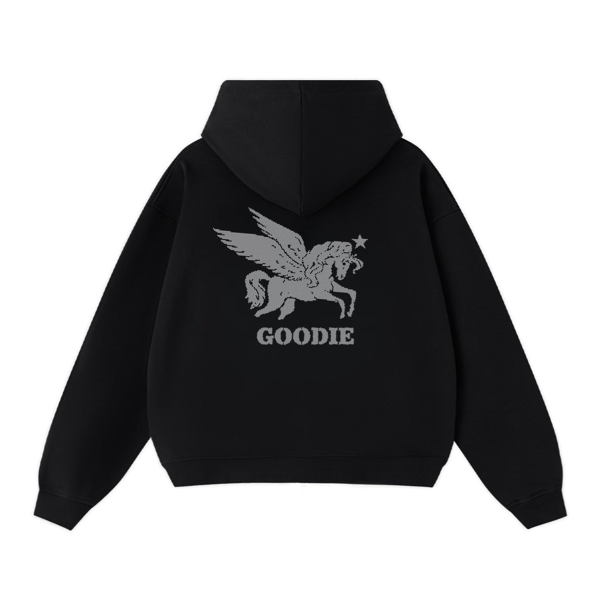 Stone Unicorn Cropped Oversized Zip-Up Hoodie (460GSM)