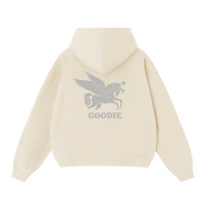 Stone Unicorn Cropped Oversized Zip-Up Hoodie (460GSM)
