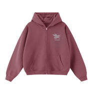 Stone Unicorn Cropped Oversized Zip-Up Hoodie (460GSM)