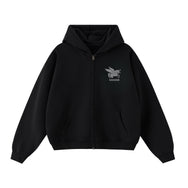 Stone Unicorn Cropped Oversized Zip-Up Hoodie (460GSM)