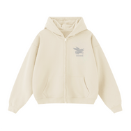 Stone Unicorn Cropped Oversized Zip-Up Hoodie (460GSM)