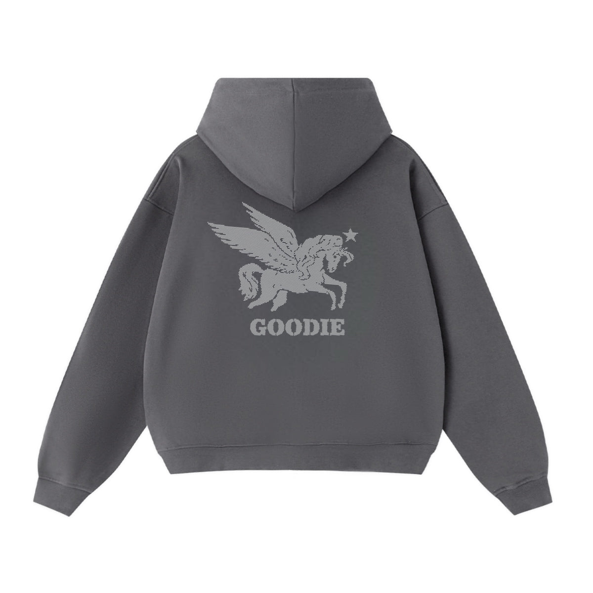 Stone Unicorn Cropped Oversized Zip-Up Hoodie (460GSM)