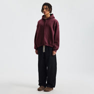Basic Boxy Fleece Double Zip-Up Hoodie (380GSM)