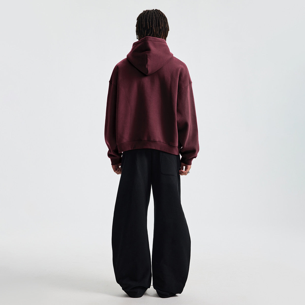 Basic Boxy Fleece Double Zip-Up Hoodie (380GSM)