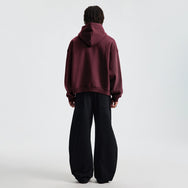 Basic Boxy Fleece Double Zip-Up Hoodie (380GSM)