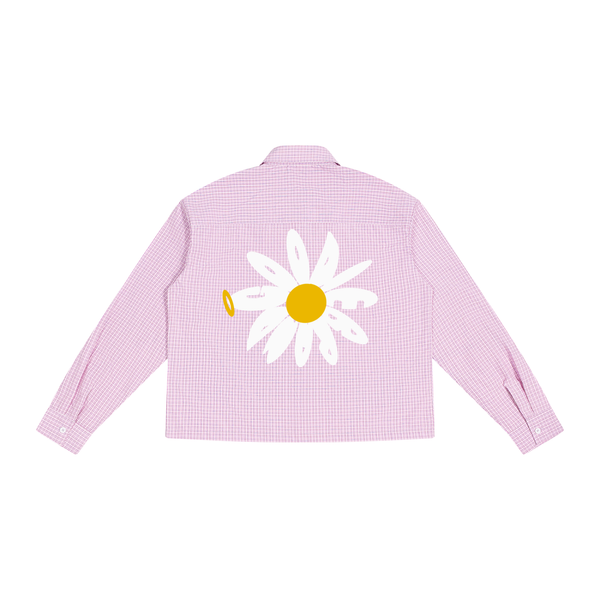 Good Flower Boxy Plaid Long Sleeve Shirt
