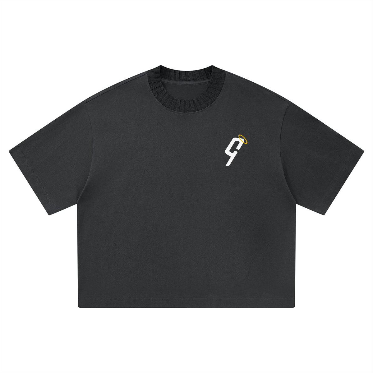 G-Sharp Ribbed Collar Boxy T-Shirt