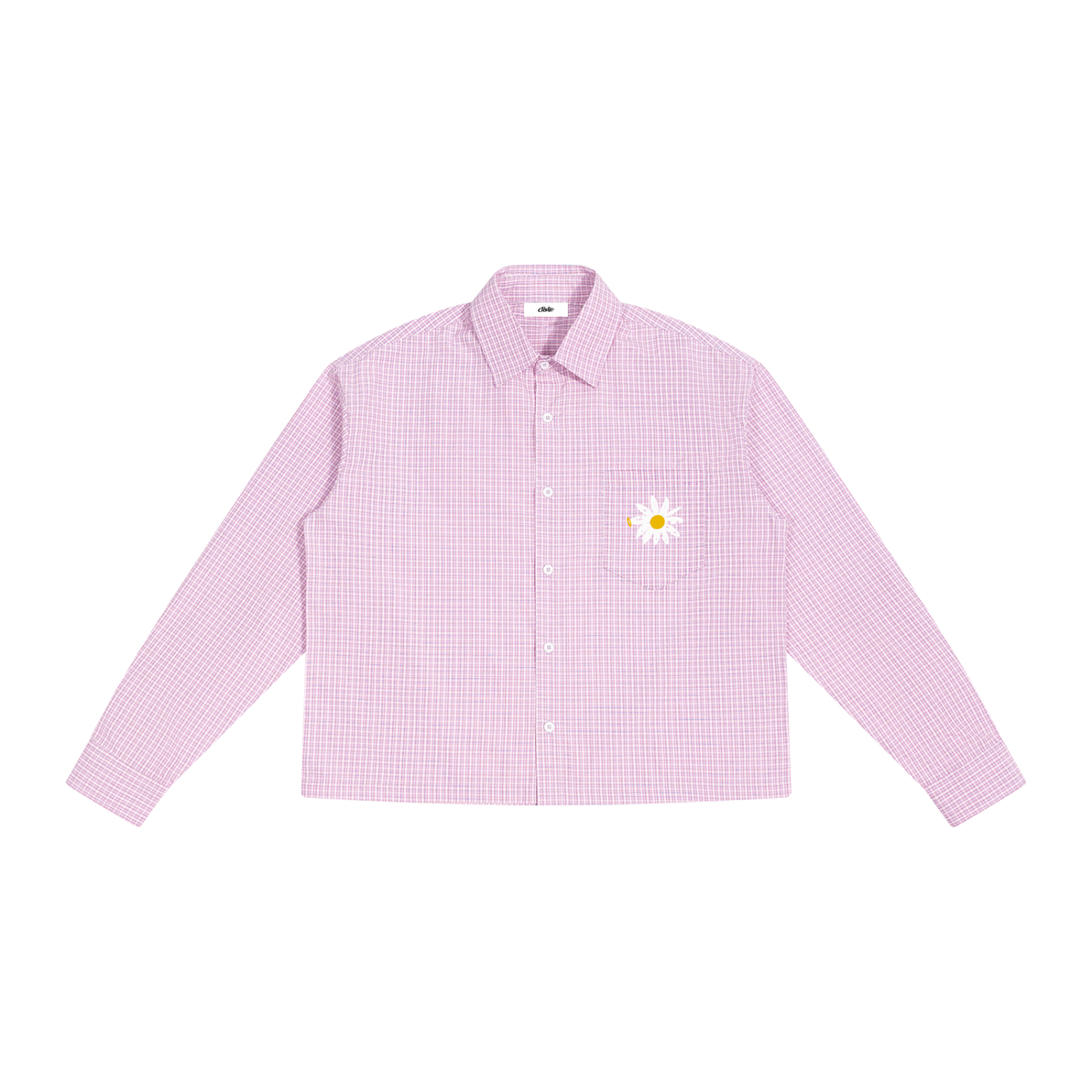 Good Flower Boxy Plaid Long Sleeve Shirt