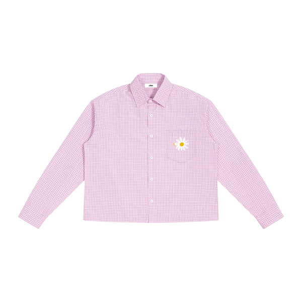 Good Flower Boxy Plaid Long Sleeve Shirt