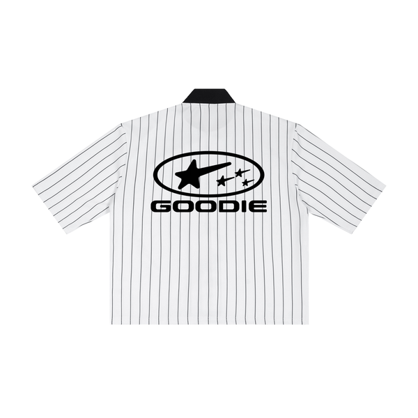 Stellar Striped Full-Zip Baseball Jersey